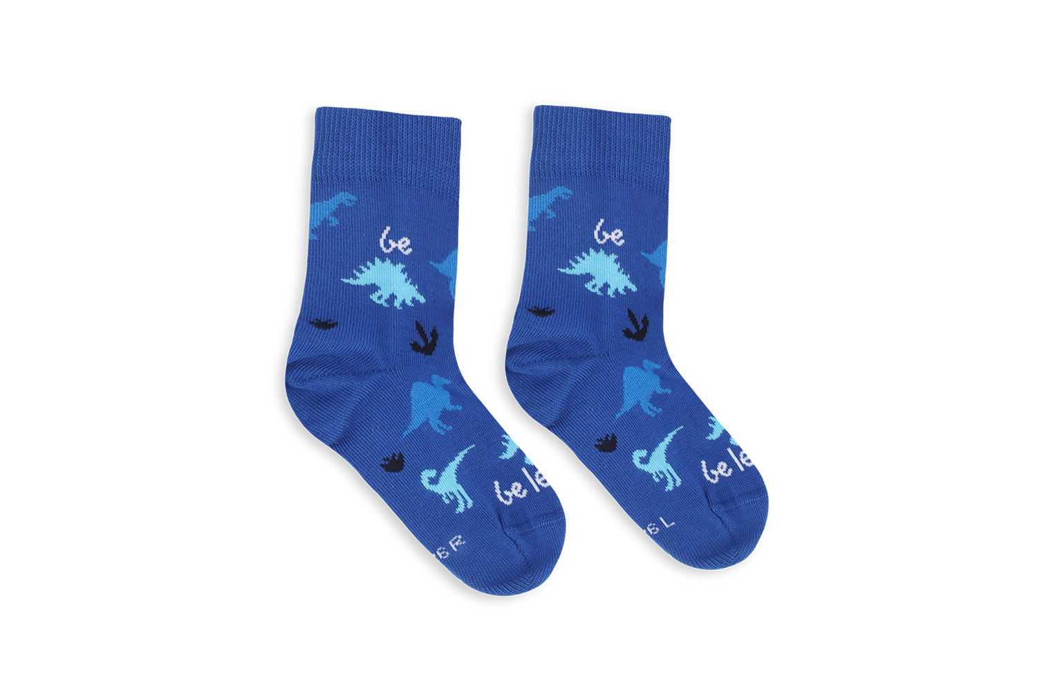 Dziecięce skarpety Barefoot Be Lenka Kids - Crew - Dino - Royal Blue